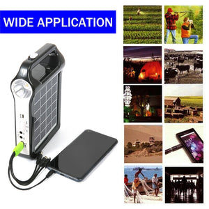 Portable 6V Rechargeable Solar Panel Power Storage Generator System USB Charger With Lamp, Solar Energy System Kit