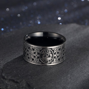 Mystical Ring- White Dragon & Tiger Suzaku Basaltic, Four Ancient Mythical Beasts Style