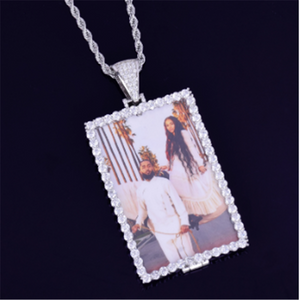 Custom Made Photo Square Medallion Necklace