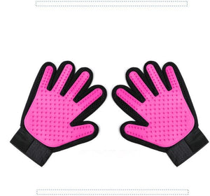 Pet Hair Removal Gloves w Brush-Comb Attached