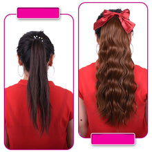 Load image into Gallery viewer, Women&#39;s Long Hair Ponytail Wig | Red Bow
