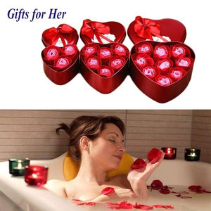 Heart Scented Bath Body Petal Rose Flower Soap Wedding invitations heart shape Decoration Gift