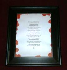 Custom Poetry Gift black frame