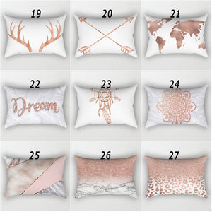 Rose Gold Pink Cushion Cover Square Pillowcase Home Decoration(30cm * 50cm)