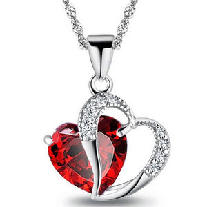Dovolov Titanic Heart of the Ocean Necklaces, Romantic CZ Chain Pendant Necklaces