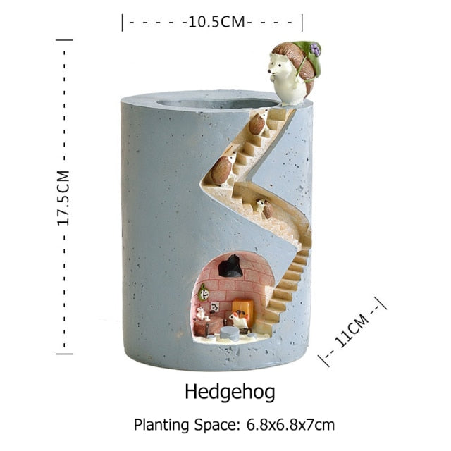 Creative Animal Resin Flowerpot Succulents Planter Water Planting Container, Decorative Pot Desktop Ornament