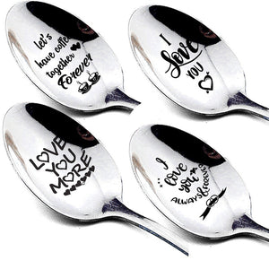 Romantic Stainless Steel Spoon, Engraved Love Message!