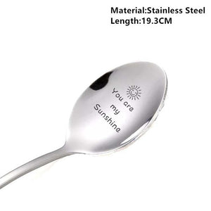 Romantic Stainless Steel Spoon, Engraved Love Message!