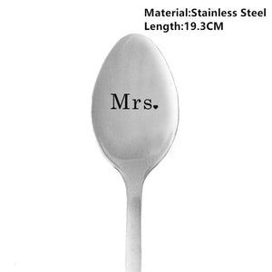 Romantic Stainless Steel Spoon, Engraved Love Message!