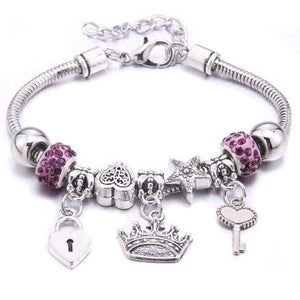 Dragonfly owl Shape Crystal Charm Bracelets Beads & Bangles Jewelry Gift