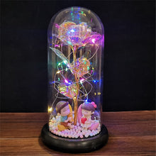 Load image into Gallery viewer, Eternal Rose LED Light Foil Flower In Glass Cover