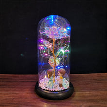 Load image into Gallery viewer, Eternal Rose LED Light Foil Flower In Glass Cover