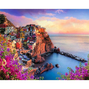 Painting By Numbers On Canvas With Frame Diy Kit For Adults,  Scenery Drawing Acrylic Paint Oil Picture Of Coloring By Numbers Art