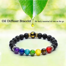 Load image into Gallery viewer, 7 Chakra Bracelet with Meaning Card, for Men and Women, Natural Crystal, Great Yoga Meditation Bracelet Gift