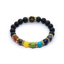 Load image into Gallery viewer, 7 Chakra Bracelet with Meaning Card, for Men and Women, Natural Crystal, Great Yoga Meditation Bracelet Gift