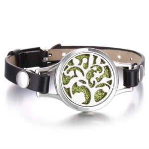 Tree of Life aromatherapy bracelet, Essential Oil Diffuser Bracelet, Perfume Locket Leather Bracelets