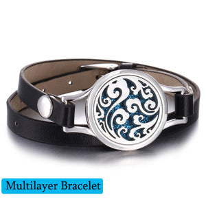 Tree of Life aromatherapy bracelet, Essential Oil Diffuser Bracelet, Perfume Locket Leather Bracelets