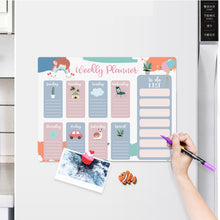 Load image into Gallery viewer, Magnetic Weekly Monthly Planner Calendar, Magnets Dry Erase Markers Whiteboard