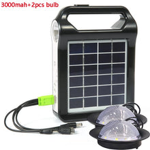 Load image into Gallery viewer, Portable 6V Rechargeable Solar Panel Power Storage Generator System USB Charger With Lamp, Solar Energy System Kit