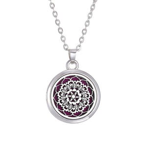 Tree of Life Aromatherapy Necklace Perfume Essential Oil Diffuser Open Stainless Steel, Locket Pendant