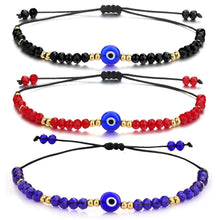 Load image into Gallery viewer, Amulet Evil Nazar Eye Bracelet, Handmade Rope, Bead Crystal Bracelets for Women