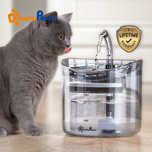 Automatic Cat Water Fountain, Transparent Filter, With Pet Sensor!