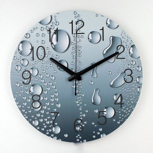 designer wall clock with rain drops, modern home decoration