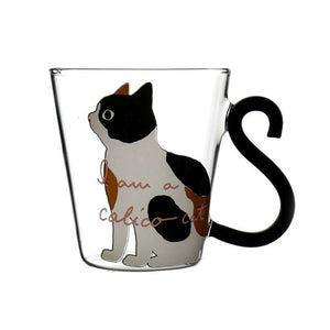 KITTY Coffee Mug, Cat Coffee Mug Water Glass Mug Cup Tea Cup, Cartoon Kitty,  8.5oz