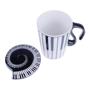 piano keyboard design coffee cup