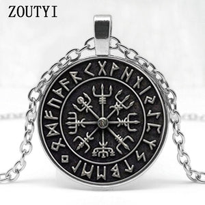 Vegvisir Viking Compass pendant jewelry glass cabochon necklace
