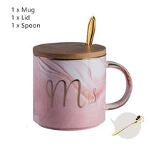 Load image into Gallery viewer, MR. &amp; MRS Classic Marble Porcelain Coffee Mugs, Hand Painted Ceramic