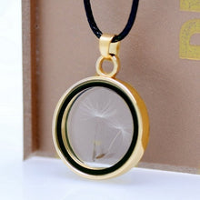 Load image into Gallery viewer, Real Dandelions Seed Floating Locket Glass Pendant Necklace, Plants Wish Locket Necklaces