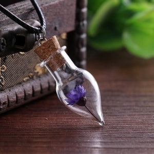 Real Dandelions Seed Floating Locket Glass Pendant Necklace, Plants Wish Locket Necklaces